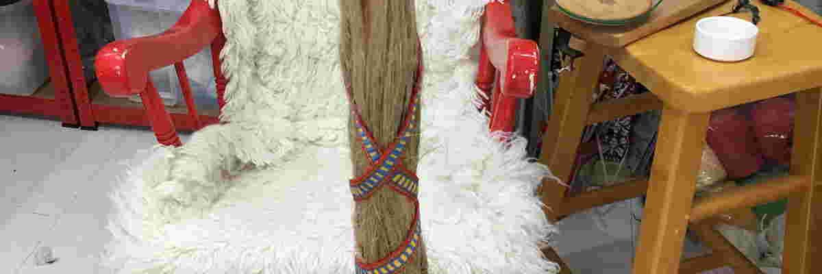Hemp Distaff On Wheel
