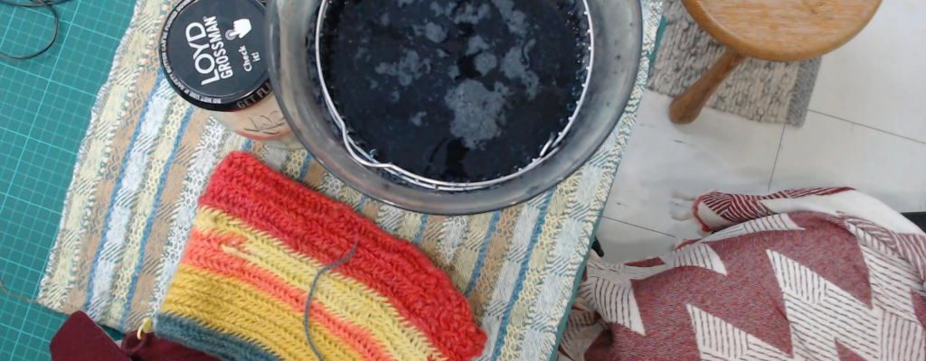 Nalbinding Sleeve for an Indigo Vat